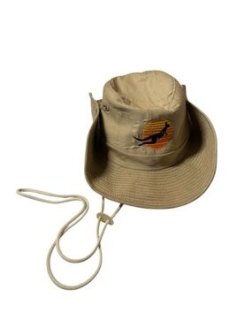Vintage Y2K Safari Bucket Hat Khaki Cotton Wide Brim Sun Hat Outdoor Gorpcore